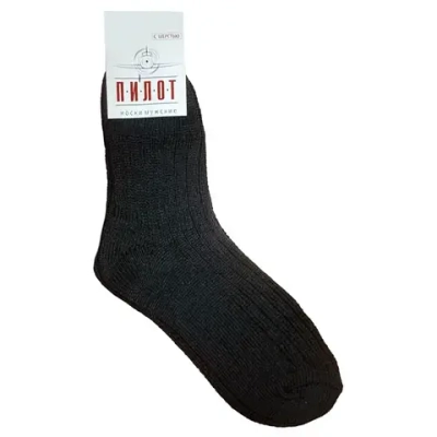 Носки мужские тёплые ПИЛОТ цвет чёрный, р. 27