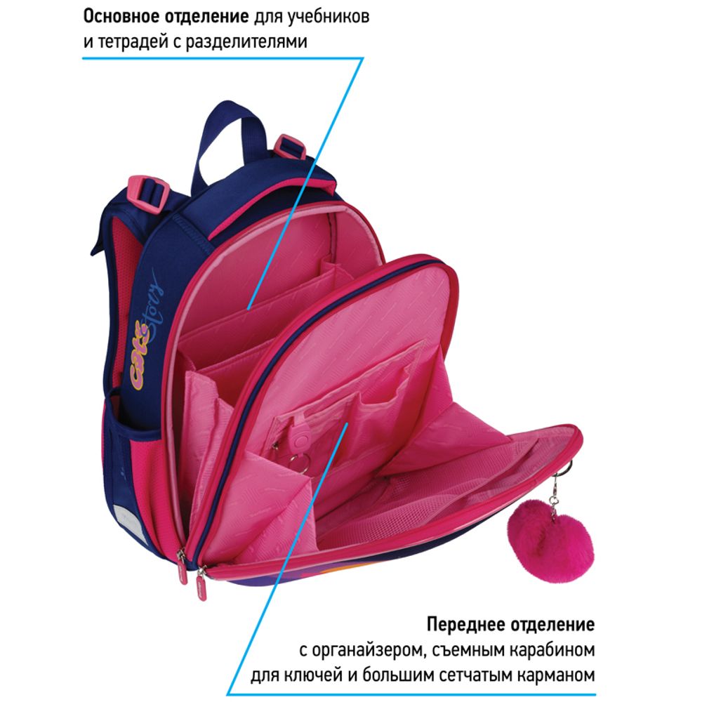 Ранец Berlingo Expert Surprised cat 37х28х16см, 2 отд., с анатомической спинкой