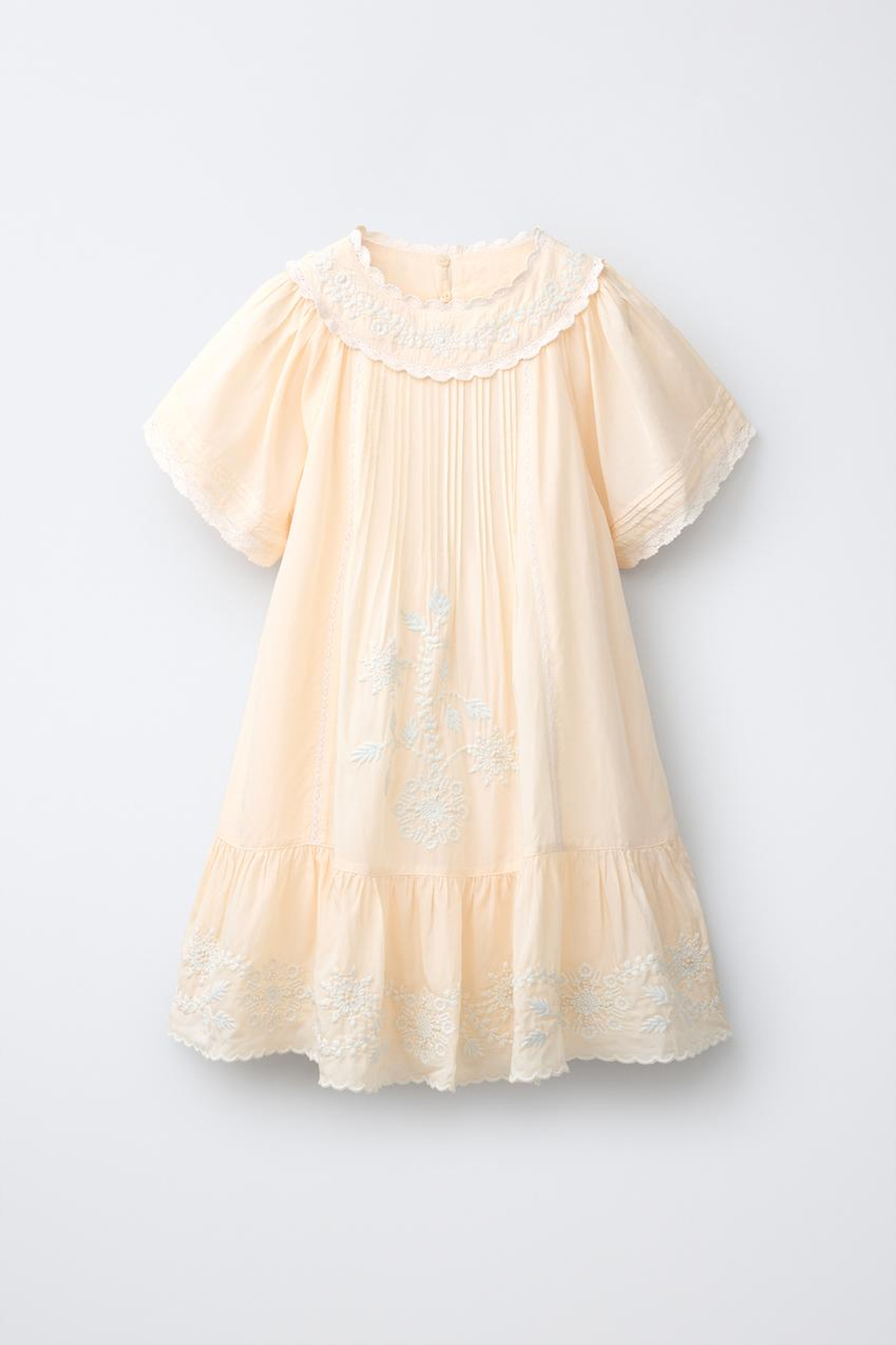 ZARA ПЛАТЬЕ С ВЫШИВКОЙ, ЭКРЮ