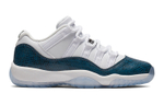 Jordan Air Jordan 11 Low "Navy Snakeskin" synthetic leather shock absorption, non-slip, wear-resistant low-cut retro basketball shoes GS blue and white 2019 edition