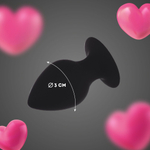 Черная анальная пробка с ограничителем - 5,5 см. (Цвет: черный)