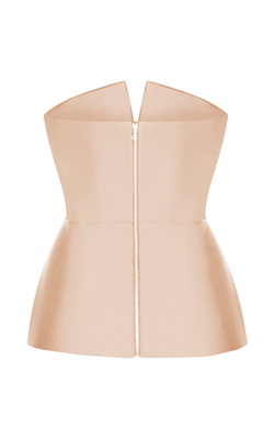 Блуза корсетного типа с баской из атласа