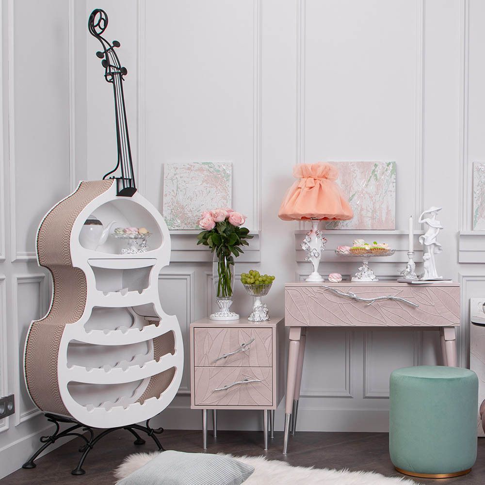 Мини-бар Контрабас 2 Айвори Рептилия жемчуг