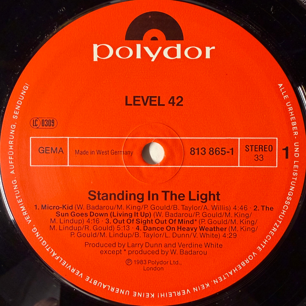 Level 42 ‎– Standing In The Light (Германия 1983г.)