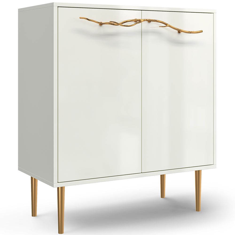 Комод Арт Колор Стайл Голд с 2 полками Белый опал