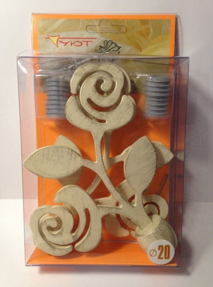 Наконечники "Роза Ост" d20 мм, цвет ваниль золото