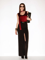 Топ с глубоким вырезом из натурального шелка с шарфиком