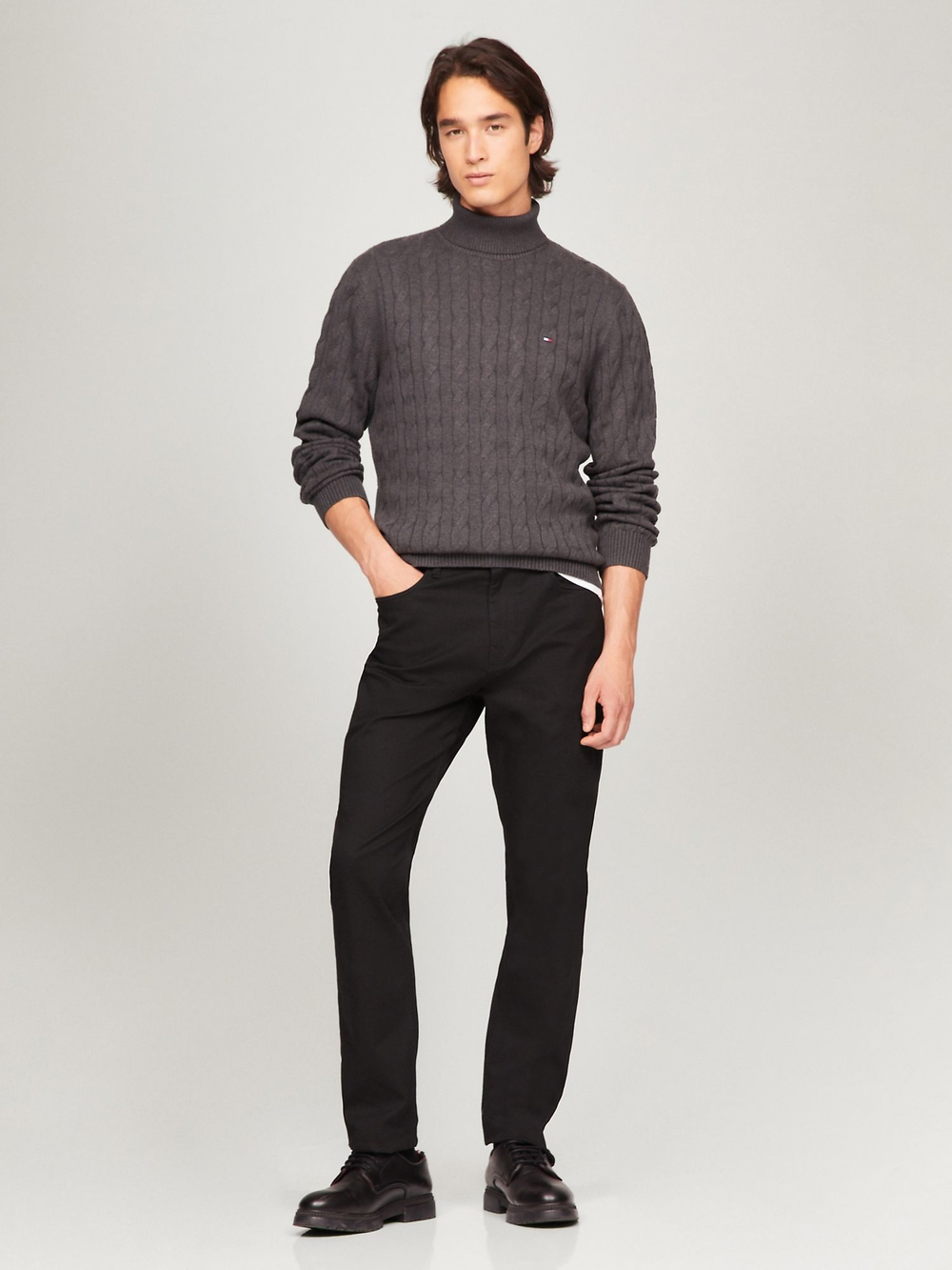 Свитер Tommy Hilfiger Cable Knit Turtleneck Grey Heather