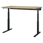 Письменный стол с регулировкой по высоте - IKEA MITTZON/МИТТЗОН ИКЕА, 160х80х62-126 см, черный/светло-коричневый
