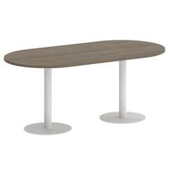 Yalta Стол овальный LT.SPRG-3 Вяз Благородный/Металл Белый 1800*900*750