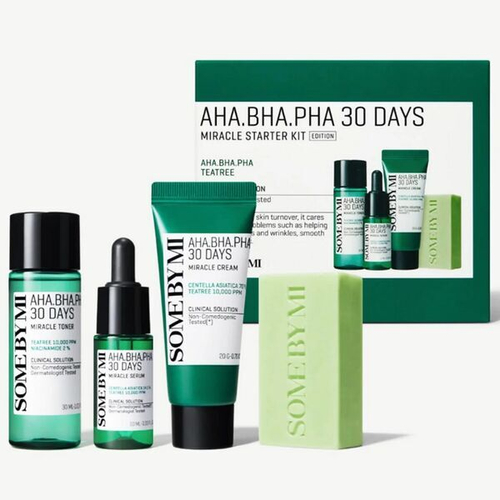 Набор для проблемной кожи с кислотами Some By Mi AHA-BHA-PHA 30 Days Miracle Starter KIT, (30мл, 30гр, 10мл, 20гр)