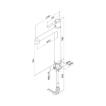 Смеситель для раковины 26к IDDIS AIGBC01i01 "Aiger" высокий, литой, п/гайку ХРОМ матовый