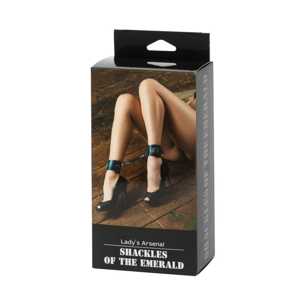 Изумрудные кожаные оковы на ноги БДСМ Арсенал Lady's Arsenal Shackles Of The Emerald 67003