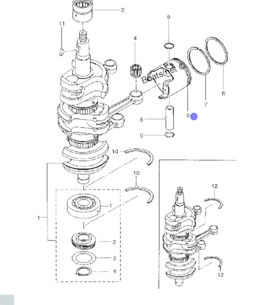 Поршень STD Tohatsu 25/30лс (оригинальный арт. 346-00001-1)