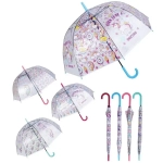 Зонт-трость женский купол «Единорог» микс 4 цвета, 8 спиц, d-82см, длина в слож. виде 82см