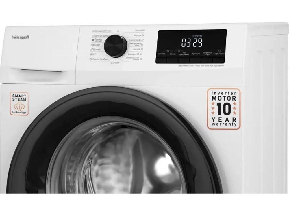 Стиральная машина узкая Weissgauff WM 4657 Inverter Steam