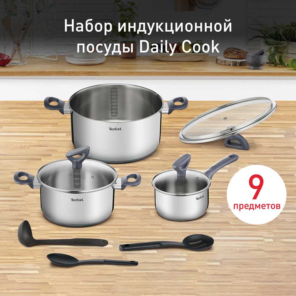 Набор посуды Tefal Daily Cook 9 предметов G712S974