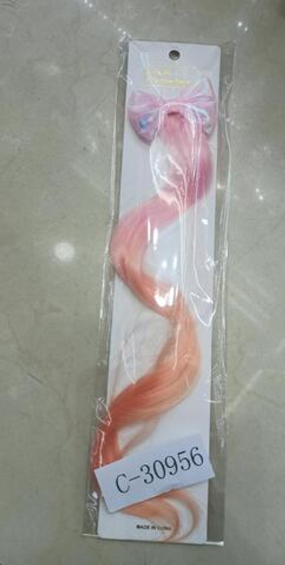 Заколка с волосами с бантиком 3-4 цвет а микс, блистер с-30956