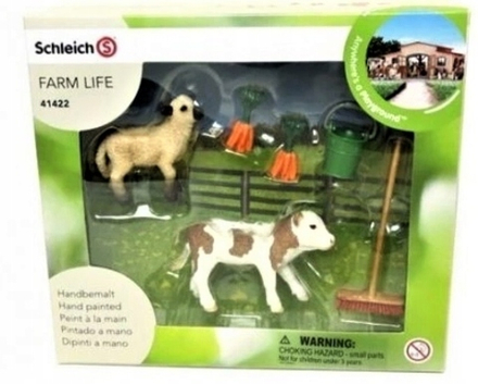 Фигурки  Schleich Ферма 6 в 1  корова, овцы, стойло для теленка 41422/животные/дикая природа/ игрушки для детей/