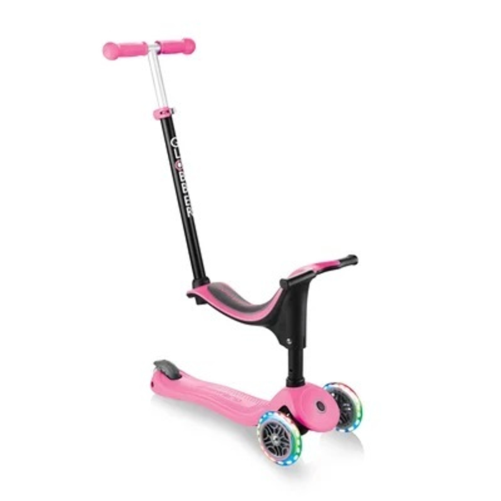 Самокат Globber Go Up Sporty Plus Lights розовый