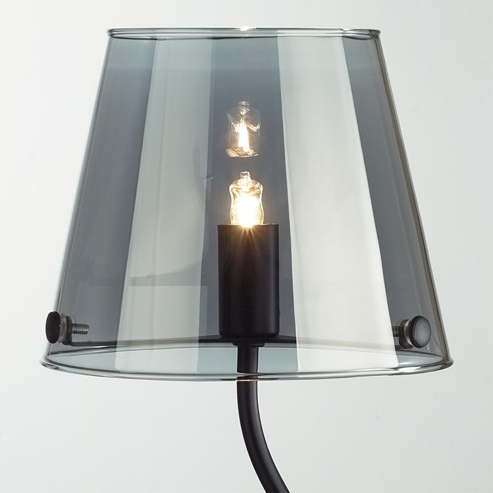 6570/1T MODERNI LN25 103 черный/дымчатый/металл/стекло Настольная лампа G9 1*20W 220V SMOKY