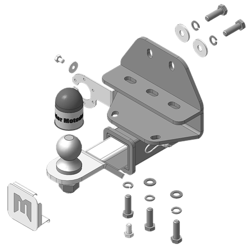 Фаркоп Motodor для Toyota Land Cruiser 300 c 2021 г. (хром. Шар)(паспорт и сертификат в комплекте)(без электрики) 92525-E