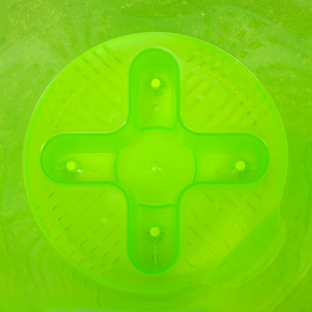 Горшок цветочный 1,4л №2 прозрачно-зеленый, поддон лимонно-зеленый