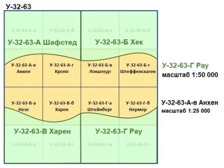 Сборник №7 «Рау». Два масштаба. Учебные топографические карты для практической работы и склейки.