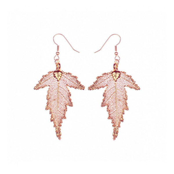 Серьги листья Ester Bijoux Шелковица LF57C-RG BR