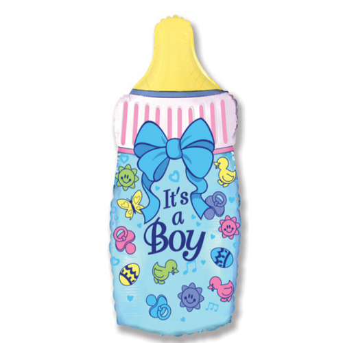 Шар фольгированный Фигура "Бутылочка для мальчика" 31'' с гелием