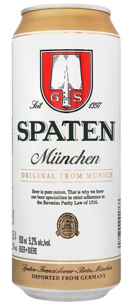 Пиво Шпатен Мюнхен / Spaten Munchen 0.5 - банка