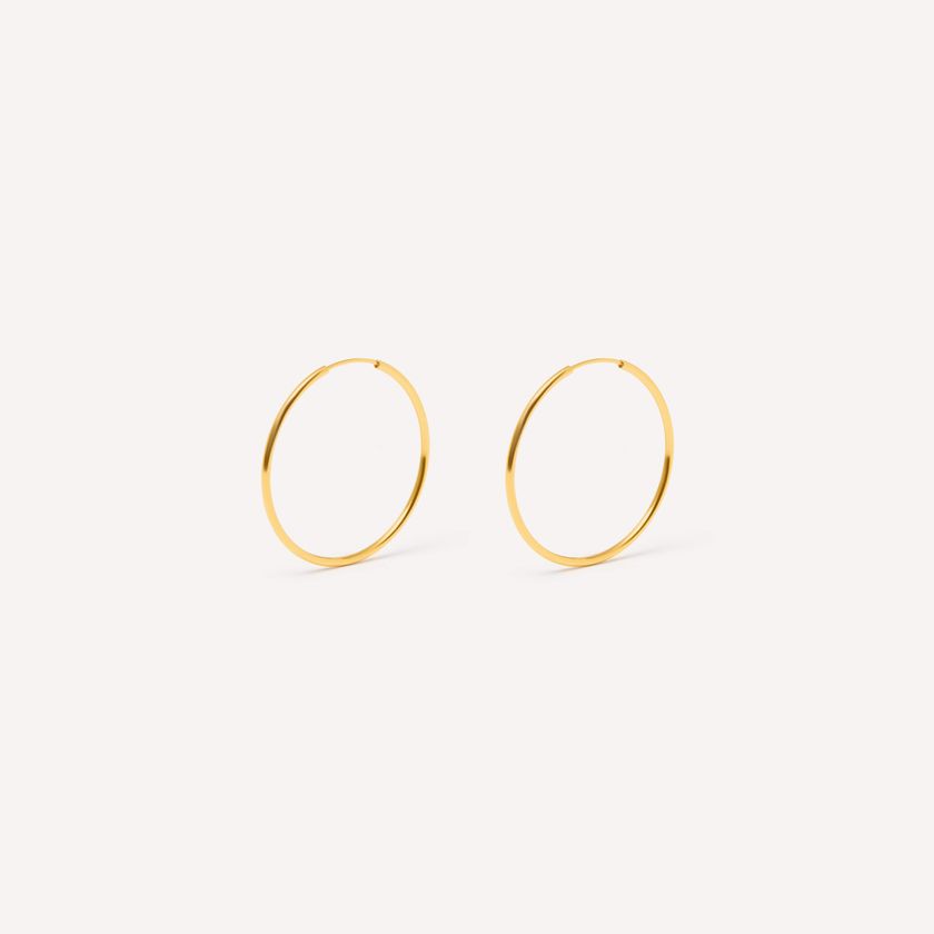 Серьги-конго Широкое Золото – 3.5 см