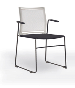 Web стул на полозьях с подлокотниками и спинкой-сеткой