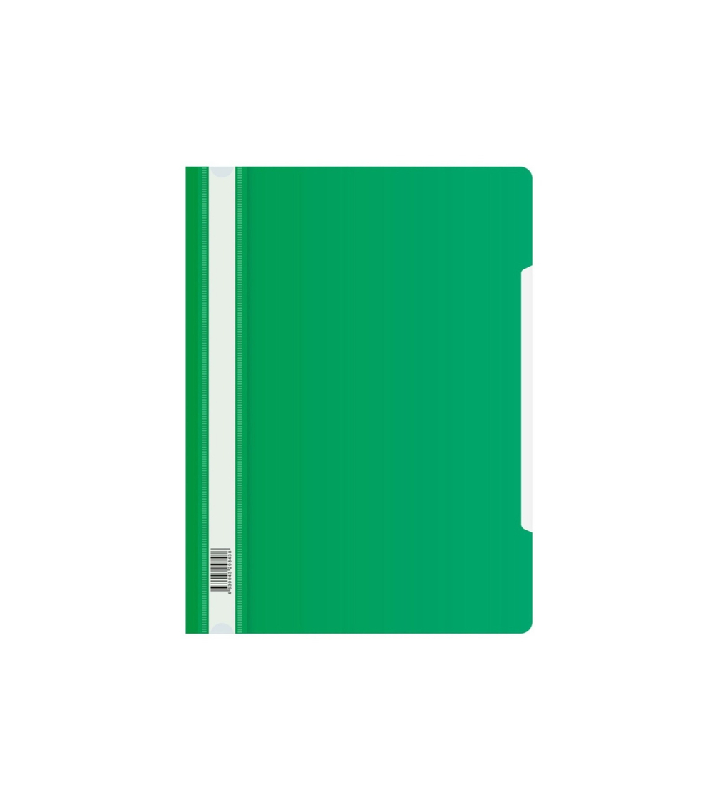 Скоросшиватель пласт. прозрачный верх.лист зеленый PS20green