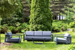 "Гранада" лаунж-зона из алюминия со столиком из HPL