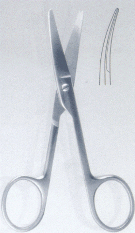 ВР- Н-234 Ножницы тупоконечные вертикальноизогнутые, 140 мм