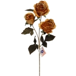 Искусственные цветы «FLOWERS GLAMOUR» 65см Розы 3 цветка золотые
