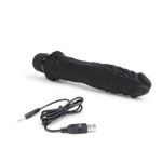 Черный вибратор-реалистик 8  Girthy Realistic Vibrator - 24,5 см.