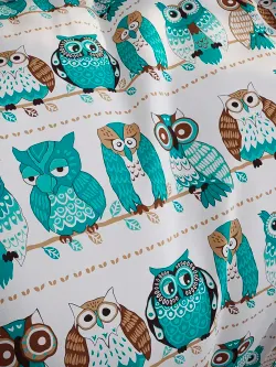 Постельное белье Полисатин Мечта "Owl" евро Наволочка 50х70 см 2 шт Простынь на резинке 180x200 см Пододеяльник 200x215 см