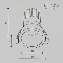 Встраиваемый светильник Maytoni Dip DL118-15W-4K-B