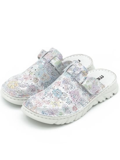 03 | "Duki" |Женские медицинские сабо натуральная кожа (цветок)