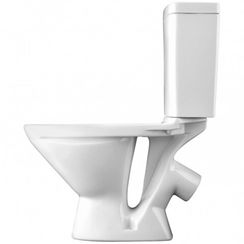 Унитаз SANTEK ЛИГА компакт, выпуск косой (слив 2-реж., дюропласт) с сиденьем и бачком
