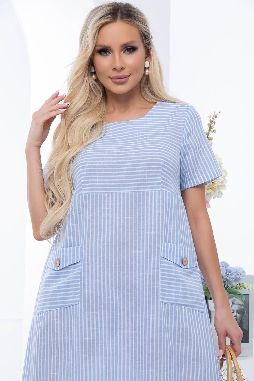 Платье "Сальма" (голубое) П6707 LT Collection (Акция)