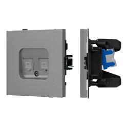 Механизм компьютерной розетки двойной SCT-TENDO-MPC2-PL-GR (RJ-45, CAT6) (Arlight, -) 054102