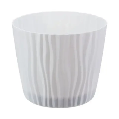 Кашпо ВОЛНА D200мм 4л с вкладышем Белый (комплект 16 шт)