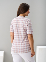 Блузка БЛ-122/клетка-бежевоголубая