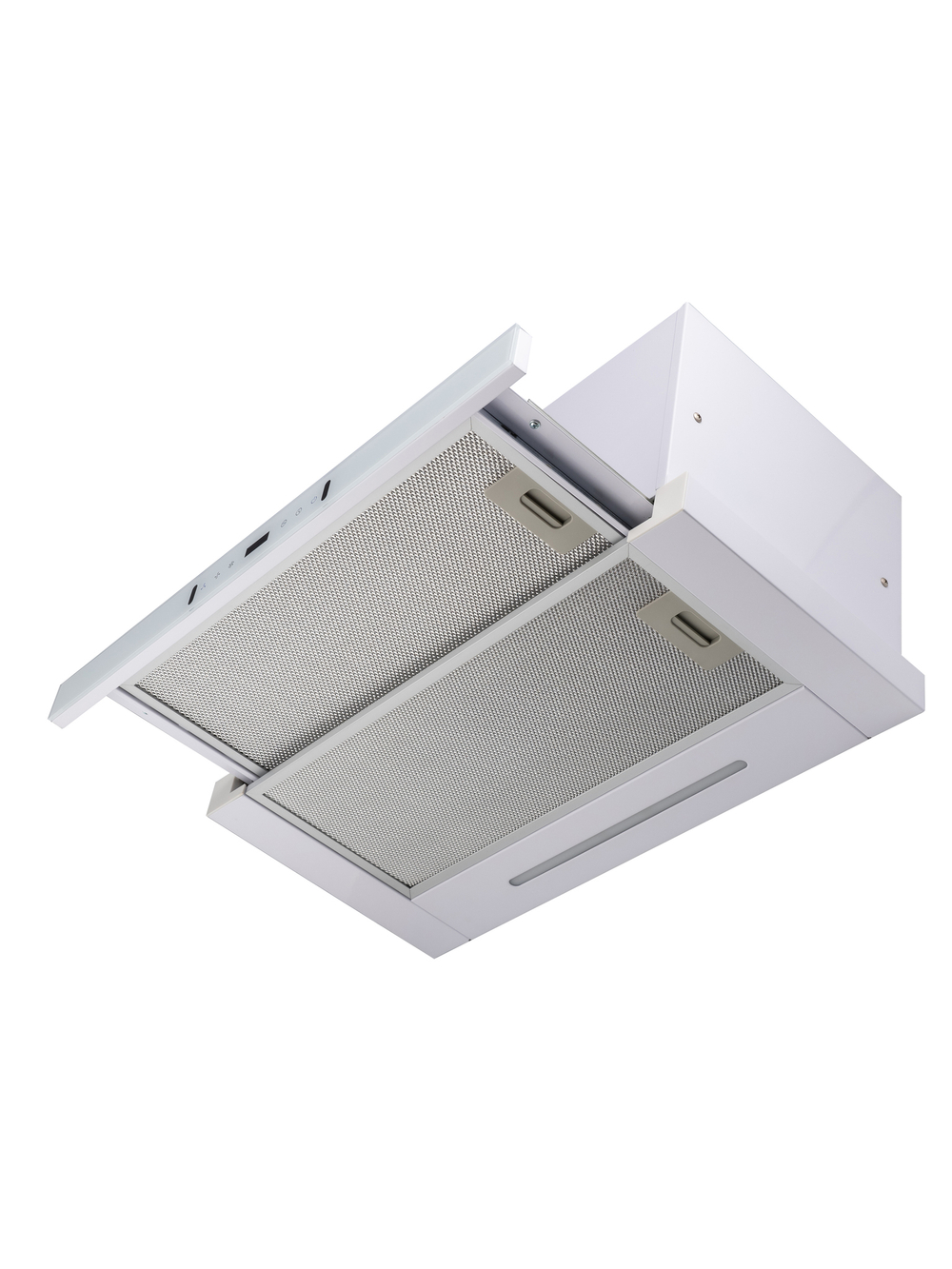 Кухонная вытяжка MACBI B-MTA-G60GW WHITE 1200м3/ч Белая, Жесты+Wi-Fi, авто выдвижная