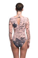 Слитный купальник с рукавами "Тату"