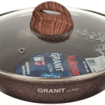 Сковорода алюминий, 24 см, антиприг, Kukmara, Granit Ultra, красн, сга243а, с крыш, съем руч