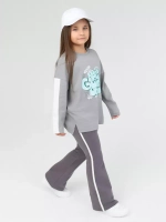 Серый костюм оверсайз для девочки